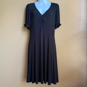 Boden Black Ruched Midi Sundress Size 8L